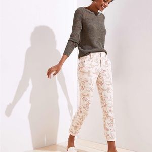 LOFT Victorian Floral Girlfriend Chinos